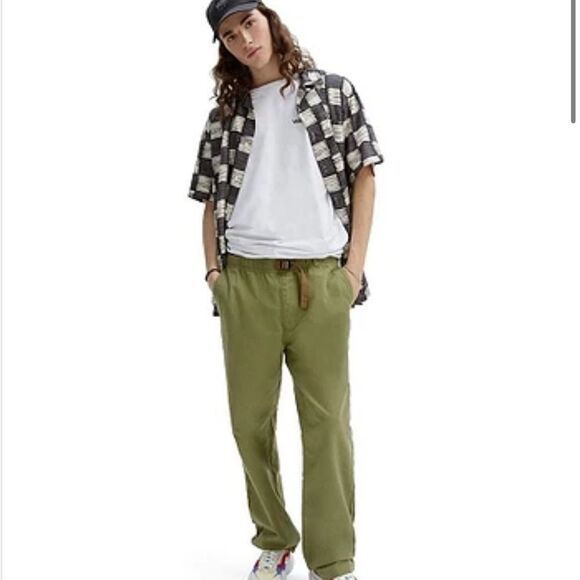 VANS MENS SHIRT‎ SIZE S MOORE WOVEN ASPHALT/ANTIQUE WHITE classic fit grunge NEW - Picture 2 of 14